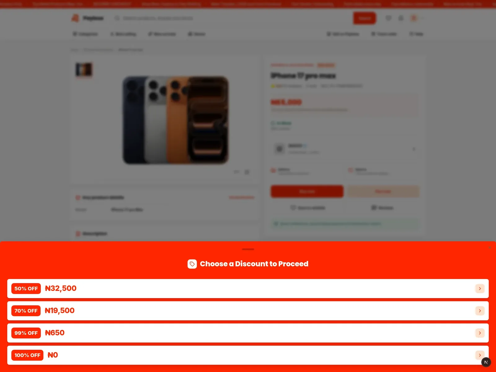 Pay Less discount choice window